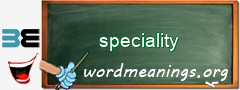 WordMeaning blackboard for speciality